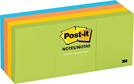 Post-it Notes, 1.5x2 in, 12 Pads, America's #1 Favorite Sticky Notes, Floral Fantasy Collection, Bold Colors, Recyclable (654-AST)