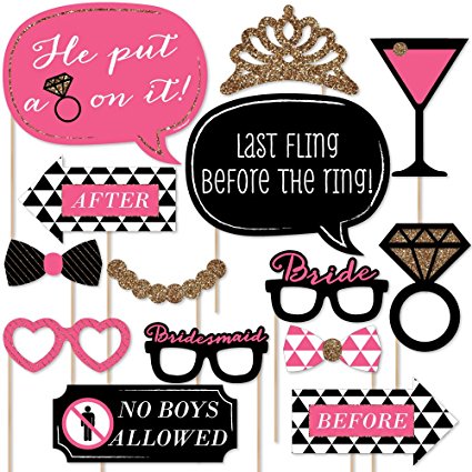 Girls Night Out - Bachelorette Party Photo Booth Props Kit - 20 Count