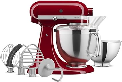 KitchenAid Artisan Series Tilt-Head Stand Mixer With Premium Accessory Pack, Empire Red, KSM195PSER