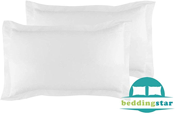 King Pillow Shams Set of 2 White Pillow Shams King 20X36 Pillow Covers 100% Soft Egyptian Cotton 600 Thread Count Hotel Class Bedding King Size Decorative Pillow Shams Set