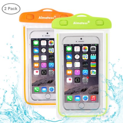 Waterproof Case, Almatess Clear Universal Waterproof Bag Case with Lanyard Protective Wallet Bag Dirtproof Snowproof Pouch Dry Bag for iPhone 6/6S iPhone 6/6S Plus, Samsung Galaxy S6/S6 Edge, Note 4, LG G3 - Fit for Cell Phone up to 6'' Diagonal