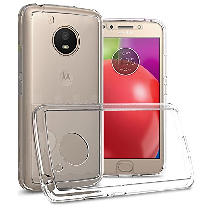 Moto E4 Case, CoverON [ClearGuard Series] Hard Clear Back Cover with Flexible TPU Bumpers Slim Fit Phone Cover Case for Motorola Moto E4 / Moto E 4th Generation (2017 US Version) - Clear