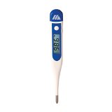 MABIS 9-Second Waterproof Digital Thermometer with Rigid Tip Fast Oral Rectal and Underarm Temperature Readings for Babies Children and Adults Blue and White