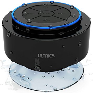 ULTRICS® Bluetooth Speakers, Portable Wireless Outdoor / Shower Speaker with IPX6 Waterproof Function CE ROHS FCC Certified Bluetooth 4.0 Technology Built in Microphone Handsfree Speakerphone with Suction cup- 100% Satisfaction Guarantee