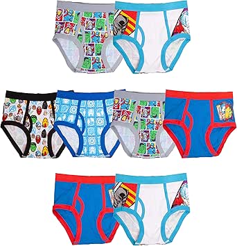 Marvel Boys' Avengers 100% Cotton Briefs with Assorted Hero Prints Including Iron Man, Hulk, Thor & More in Size 4, 6 & 8