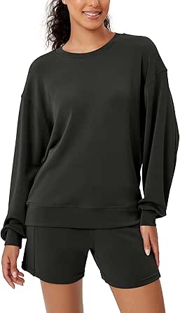 ODODOS Modal Soft Oversized Sweatshirts for Women Crew Neck Long Sleeve Relaxed Pullover Tops