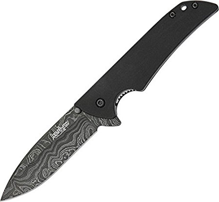 Kershaw 1760DAM Damascus Skyline Linerlock Knife with G-10 Handles, Black