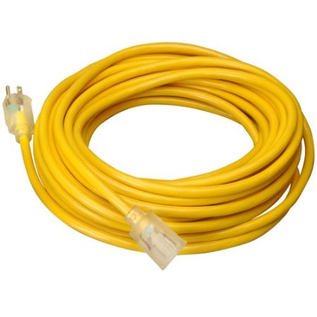 Wideskall® Heavy Duty 14 Gauge UL Listed SJTW Outdoor Lighted Extension Cord (Yellow) (15 Feet)
