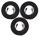 3PCS of HEAVY-DUTY Lightning to USB Sync Charger Data Cable Cord 10ft  3m for iPhone 5s  5c  5 iPhone 6  6plus ipad Air  Mini  iPod Touch 5 and Nano 7 - black black black