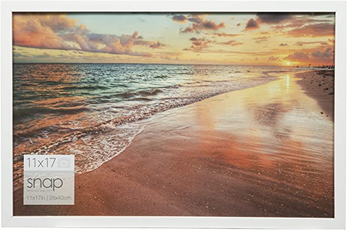 Snap 11x17 Wall Mount Size Picture Poster Frame, 11" x 17", White