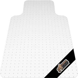 Gorilla Grip Office Chair Mat for Carpet Floor, Slip Resistant Heavy Duty Under Desk Protector Carpeted Floors, No Divot Plastic Rolling Computer Mats, Smooth Glide Semi Transparent 48x32.5 Clear