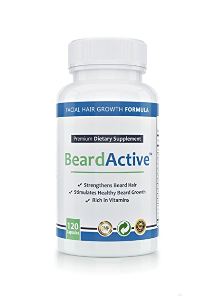 Beard Active® - The Best Facial Hair Supplement - 100 % Pure - Help Your Beard Reach Its Full Potenzial