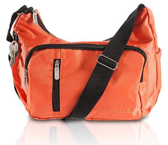 Suvelle Slouch Travel Crossbody Bag Shoulder Handbag Multi Pocket Nylon Purse 2054