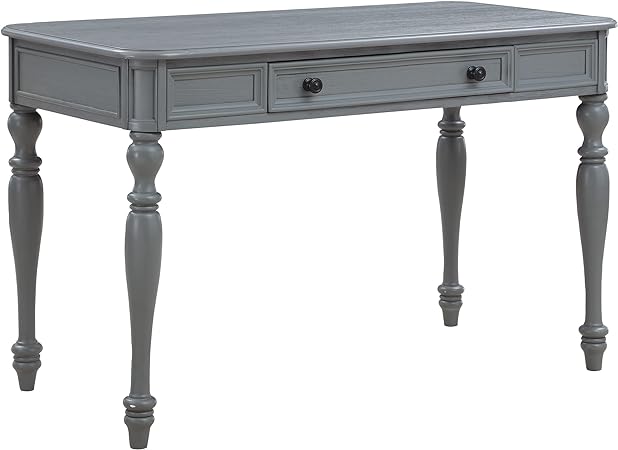 OSP Home Furnishings Country Meadows 48 Inch Writing Desk with Drawer, Plantation Grey