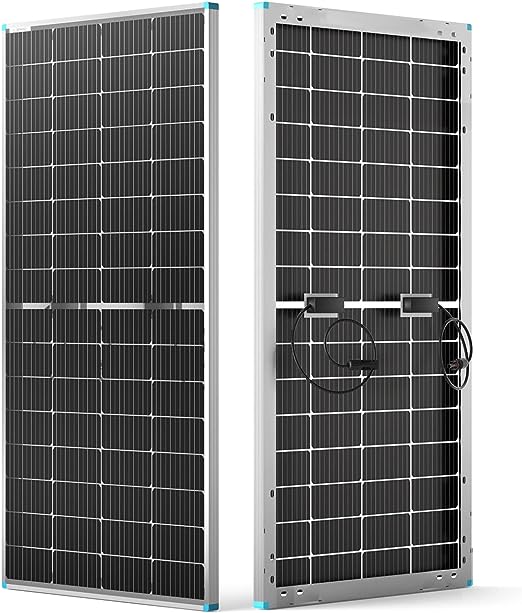 Renogy Bifacial Solar Panel 220 Watt 12 Volt Monocrystalline Solar Panels with IP68 Waterproofing High Efficiency Both Sides Generate Power Solar Panel for Marine and RV Boat Shed Camping Application