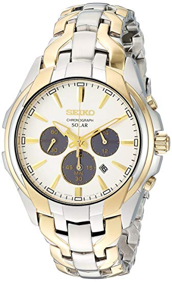 Seiko Men's Two Tone Solar Chronograph Watch