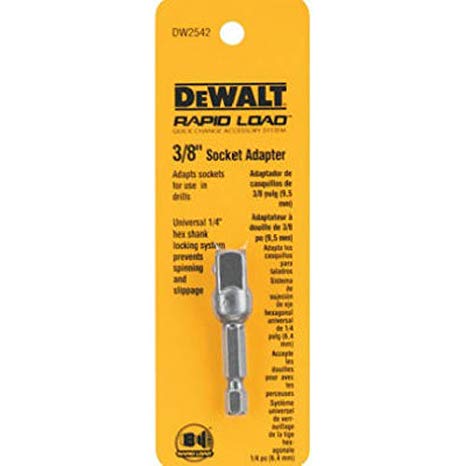 DEWALT DW2542 1/4-Inch Hex Drive to 3/8-Inch Socket Adapter