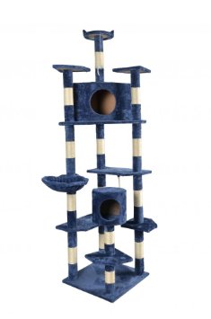 BestPet Cat Tree Condo Furniture Scratch Post Pet House, 80-Inch, Navy Blue