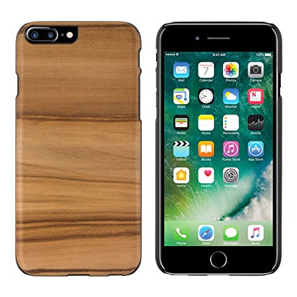 iPhone 7 PLUS Genuine Satin Walnut Wood Case , Real Natural Wooden Backplate Super Slim Case by GOLEMGUARD