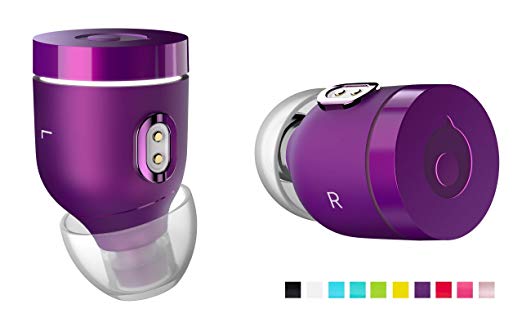 crazybaby Air (NANO) True Wireless Bluetooth Earbuds with charging capsule, Bluetooth 5.0 ready, with all day battery life and Microphone, Purple.