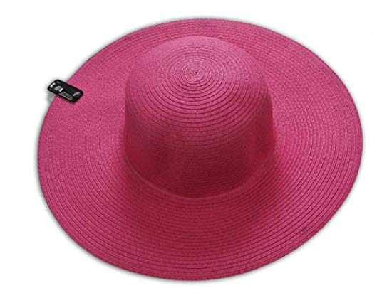 LJL Design Women Colorful Derby Large Floppy Folderable Straw Beach Hat