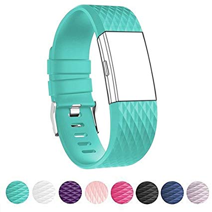 DB for Fitbit Charge 2 Bands Rose Gold Buckle,Charge 2 Sport Replacement Bands Lavender, Fitbit Charge 2 Accessory Wristbands Large