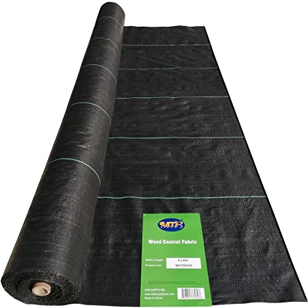 MTB 6 Ft Width by 300 Ft Length Landscape Fabric, Woven Weed Barrier, PP Black, Degradable Eco-Friendly