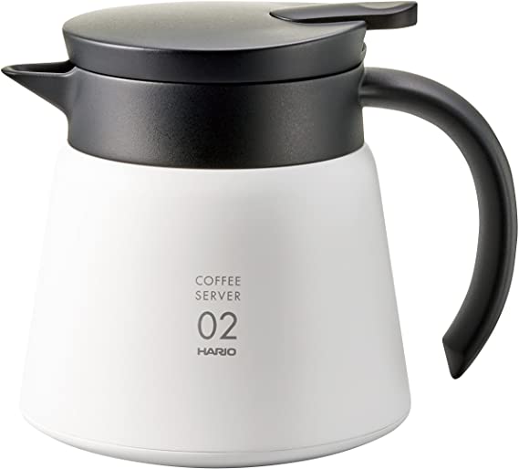 Hario CD-V60-02-white-600ml Thermal jug Insulated Server V60-02-white-600ml, Stainless Steel, White