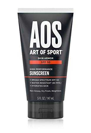 Art of Sport Skin Armor Sunscreen Lotion, Water-Resistant, SPF 50 Broad Spectrum UVA/UVB Protection, Oil-Free and Dry Finish, Reef Friendly, 5 oz
