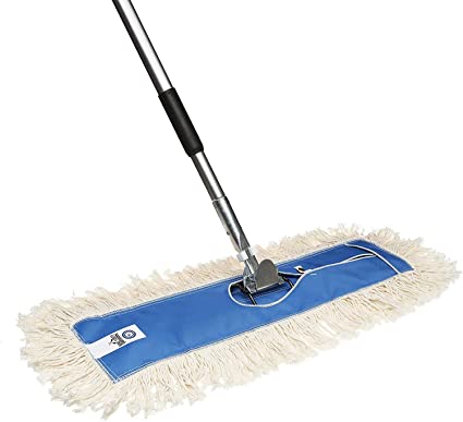 Nine Forty USA 48 Inch Commercial Cotton Dry Dust Mop Head Hardwood Floor Duster Broom Set | Handle