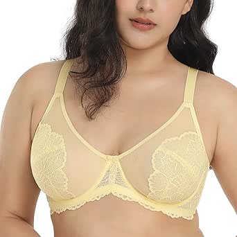 HSIA Minimizer Bra for Women Full Coverage Lace Plus Size Compression Bra Unlined Bras with Underwire