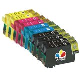 TS 10-PK 200 T200XL NOT T220 Remanufactured compatible ink cartridges for EPSON 200XL T200XL 4 BLACK  2 YELLOW 2 MAGENTA 2 CYAN Expression Home XP-200 Expression Home XP-300 Expression Home XP-400 workforce WF-2530 Workforce WF-2540
