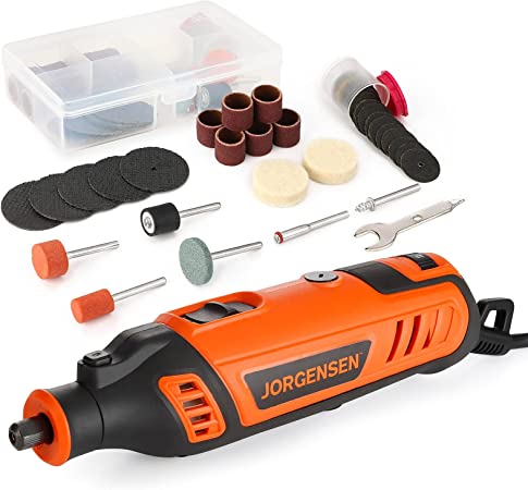 JORGENSEN Rotary Tool Kit, 6 Variable Speed Rotary Tool With 51pcs Rotary Tool Accessories, 1.6 Amp Powerful Rotary Tool