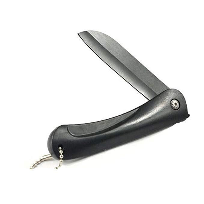 God's Hand 3"Ceramic Folding Knife Utility Knife (Blade Black   Handle Black)