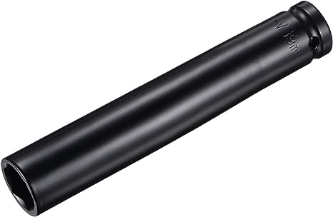 uxcell 1/2" Drive by 19mm Deep Impact Socket, Heat-Treated CR-V Steel 6" Length, 6-Point Metric Sizes