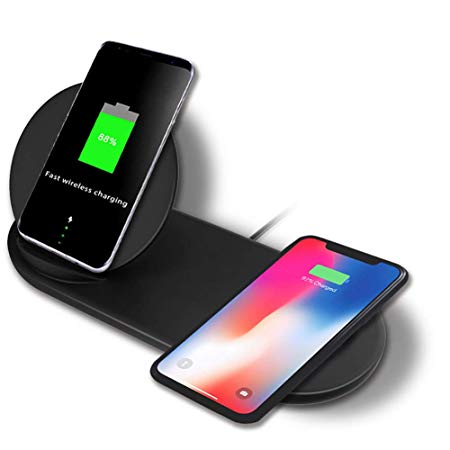 shiYsRL 2 in 1 Fast Charging Wireless Charger Stand Station for iPhone Samsung Watch