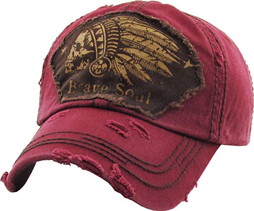 KBETHOS Chief Skull and Free Spirit Hat Collection Distressed Washed Cotton Adjustable Fashion Trucker Twill Mesh Cap