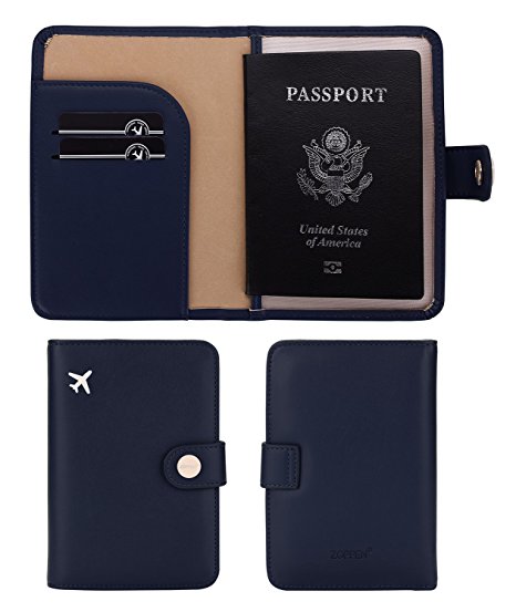 Zoppen Unisex RFID Blocking Journey Passport Id Card Holder, Travel Cover