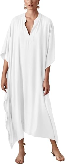 Bsubseach Women Kaftan Dresses Caftan Loungewear Maxi Dress Swimsuit Cover Up Beachwear