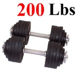 One Pair of Adjustable Dumbbells Kits - 200 Lbs 100lbs X 2pc
