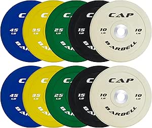 CAP Barbell 2-Inch Olympic Bumper Plate Weight Set | 100-370 lbs | Multiple Options