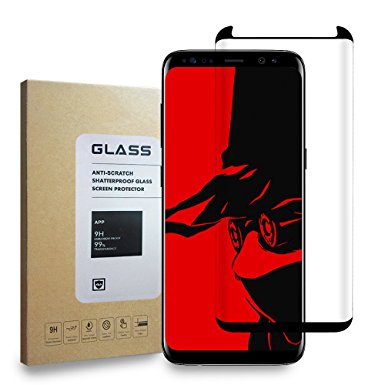 VAGAVO[1PACK]Samsung Galaxy S8 Plus Black Screen Protector, [HD - Clear][Case Friendly][Anti-Fingerprint] Premium Tempered Glass Screen Protector for Samsung Galaxy S8 Plus -5