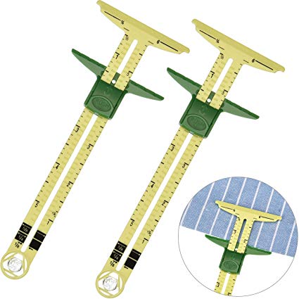 Boao 2 Pieces Sliding Gauge Sewing Measuring Tools Plastic T Gauge for Sewing Quilting (Size 1)