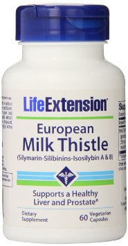 Life Extension European Milk Thistle Vegetarian Capsules, 750 mg, 60 Count