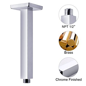SR SUN RISE ARY002 Shower Arm Square 200mm Ceiling Mounted Arm of Solid Brass Chrome Finish 7.9 inch