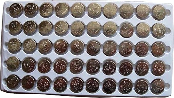 TIANQIU New 50PCS AG10 LR1130 389 LR54 Button Cell Batteries Tray