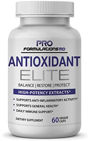 Antioxidant Elite - High Potency Antioxidant Extracts - 60 vcaps | Supports Anti-Inflammatory Activity & Immune System with Curcumin, Astaxanthin, Lutein, NAC & More