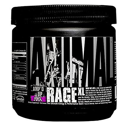 Universal Nutrition Animal Rage XL Pre Workout Ultimate Energy and Performance Stack, Grape of Wrath, 30 Count, 154 grams