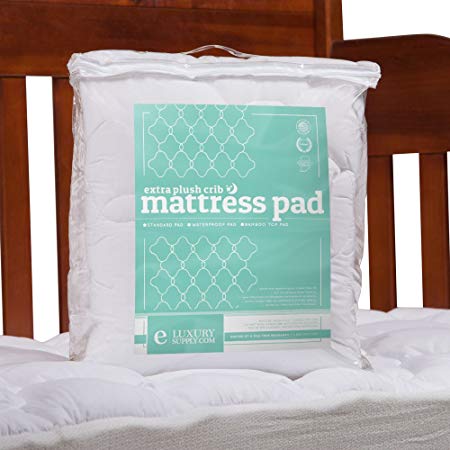 ExceptionalSheets eLuxurySupply Toddler/Crib Mattress Pad - Perfect for Small Child/Infant, Cotton/Poly Blend