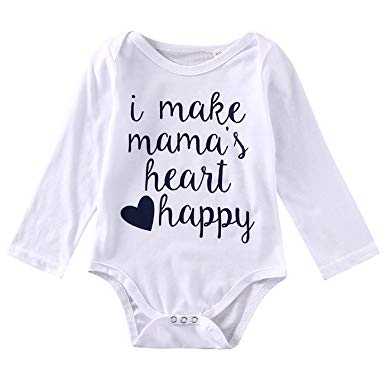 Baby Boys Girls Cute Saying Bodysuits Newborn Overall Rompers Outfits